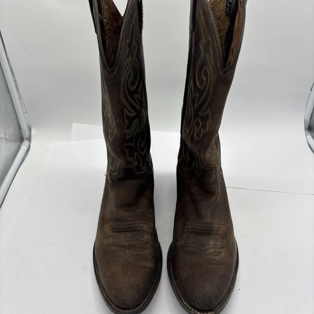 Justin Brown Embroidered Cowboy  Festival Boots Size 5.5 Mexican Men's 6.5/7